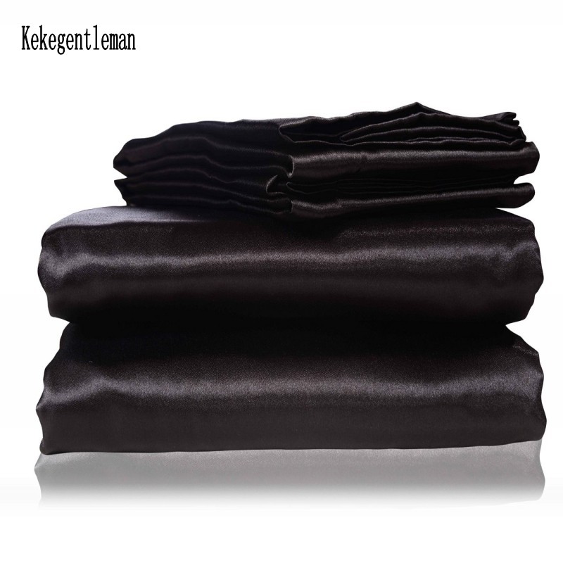 Satin Pillowcase Silk - Satynowy czarny zestaw pościeli z poszwy